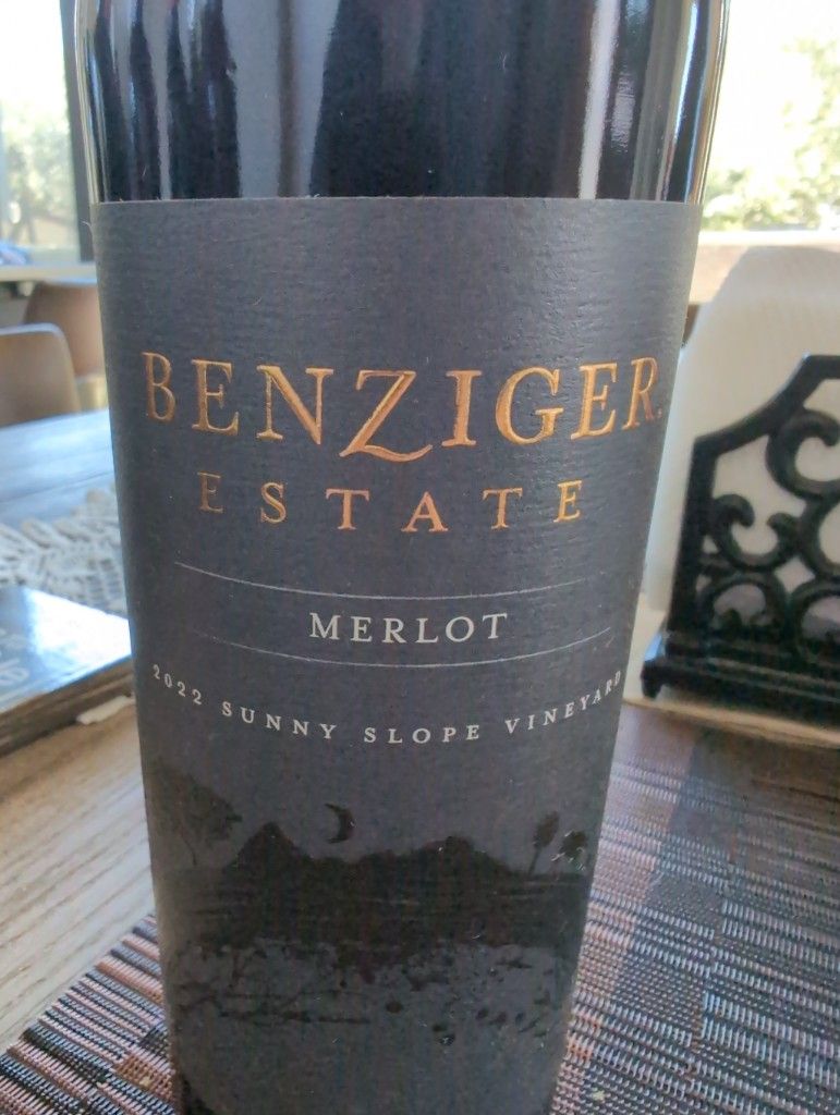 2022 Benziger Family Winery Merlot Sunny Slope, USA, California, Sonoma ...