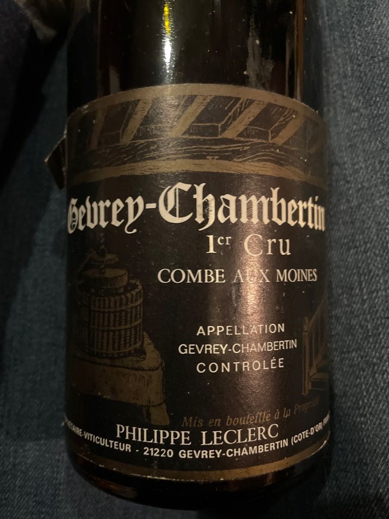 1996 Philippe Leclerc Gevrey-Chambertin 1er Cru Combe aux 1996 Philippe Leclerc Gevrey-Chambertin 1er Cru Combe aux