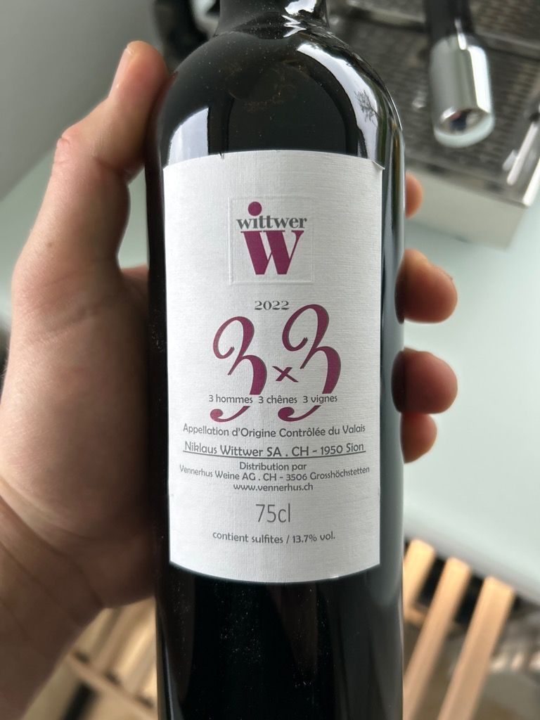 2022 Niklaus Wittwer 3x3 - CellarTracker
