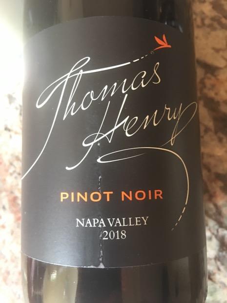 2018 Thomas Henry Wines Pinot Noir, USA, California, Napa Valley ...