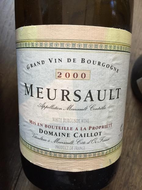 2000 Domaine Caillot Meursault Le Limozin, France, Burgundy, Côte de ...