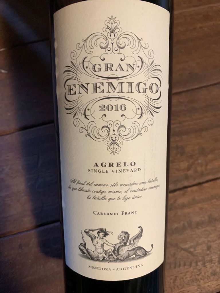 2016 El Enemigo Cabernet Franc Gran Enemigo Agrelo - CellarTracker