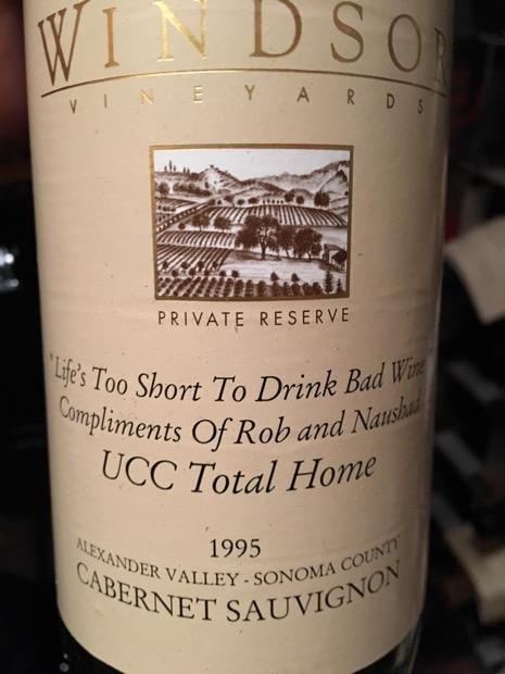 1995 Windsor Vineyards Cabernet Sauvignon Private Reserve