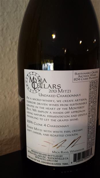 2016 Myka Cellars Chardonnay Mitzi - CellarTracker