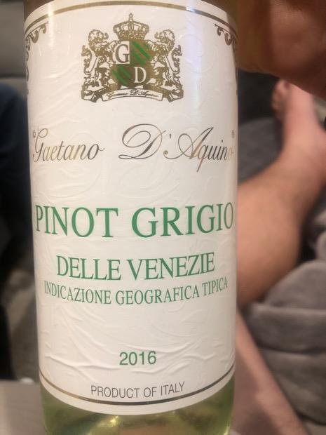 2016 Gaetano D'Aquino Pinot Grigio Delle Venezie, Italy, Delle Venezie ...