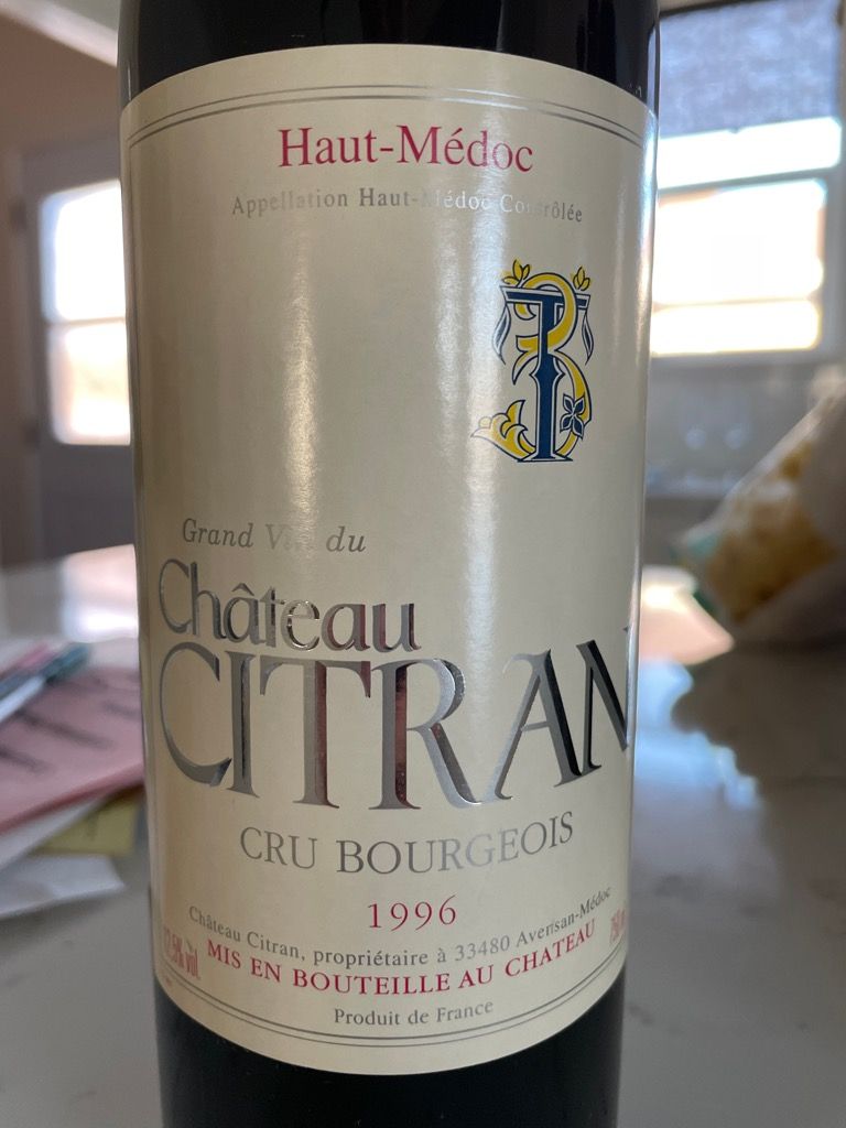 RChâteauHautGrandJean&Châteaude 1996 Château Citran - CellarTracker