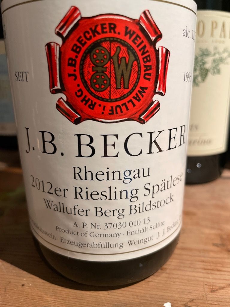 2012 J.B. Becker Wallufer Berg Bildstock Riesling Spätlese Trocken ...