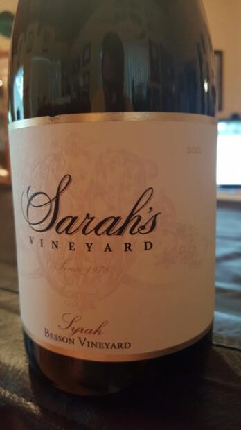 2012 Sarah's Vineyard Syrah Besson Vineyard, USA, California, Central ...