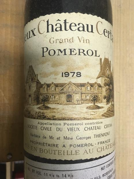 Château Certan de May 1978ポムロール 1978 Vieux Chateau Certan Pomerol – The Wine House