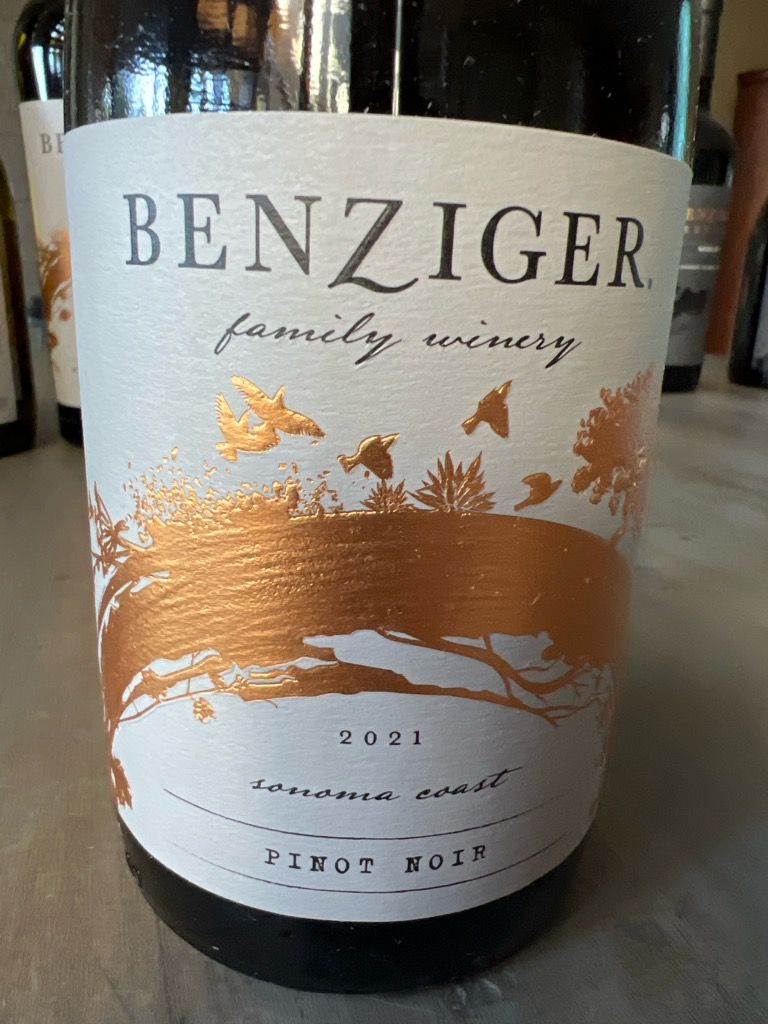2021 Benziger Family Winery Pinot Noir Sonoma Coast, USA, California ...