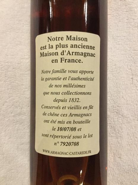 1953 カスタレード ヴィンテージ バ アルマニャック (フランス) 1953