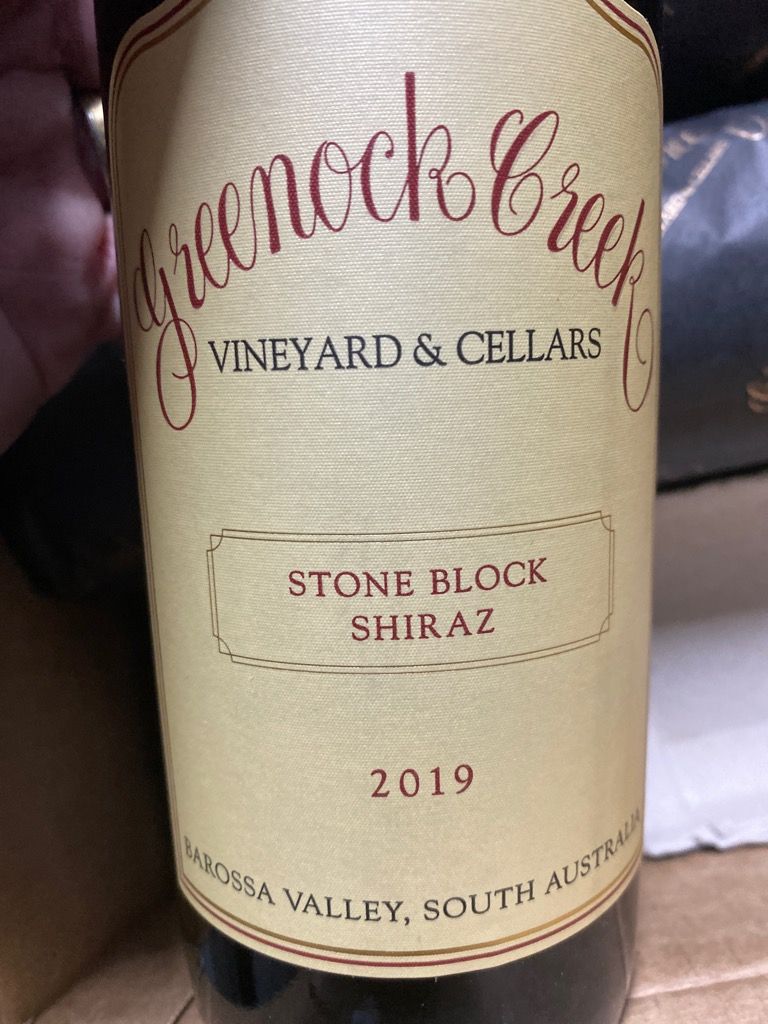 2019 Greenock Creek Shiraz Stone Block, Australia, South Australia, Barossa, Barossa Valley