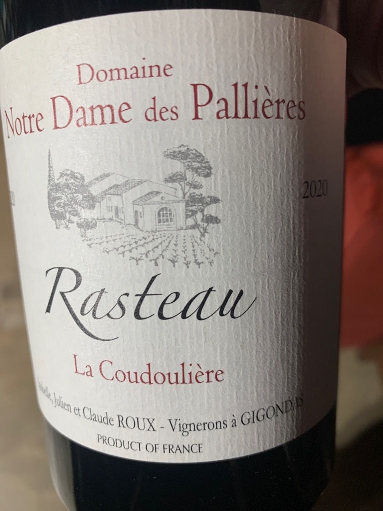 2020 Domaine Notre Dame des Pallières Rasteau La Coudouliere, France