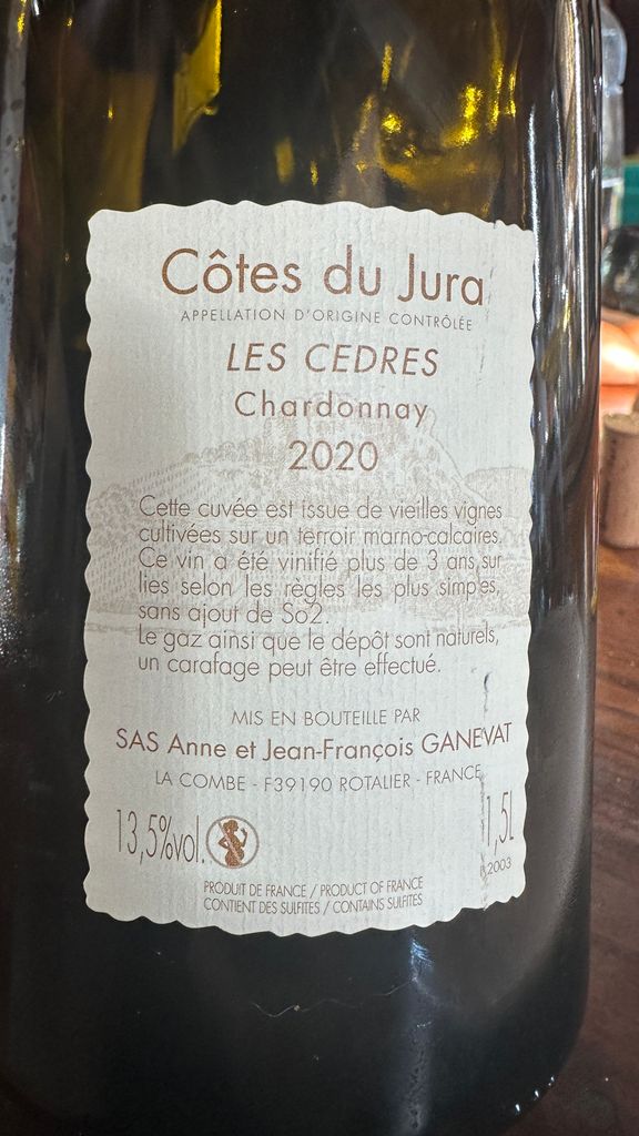 2015 Anne et Jean-François Ganevat Côtes du Jura Les Cedres