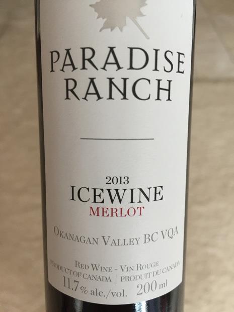 2019 Paradise Ranch Merlot Icewine - CellarTracker
