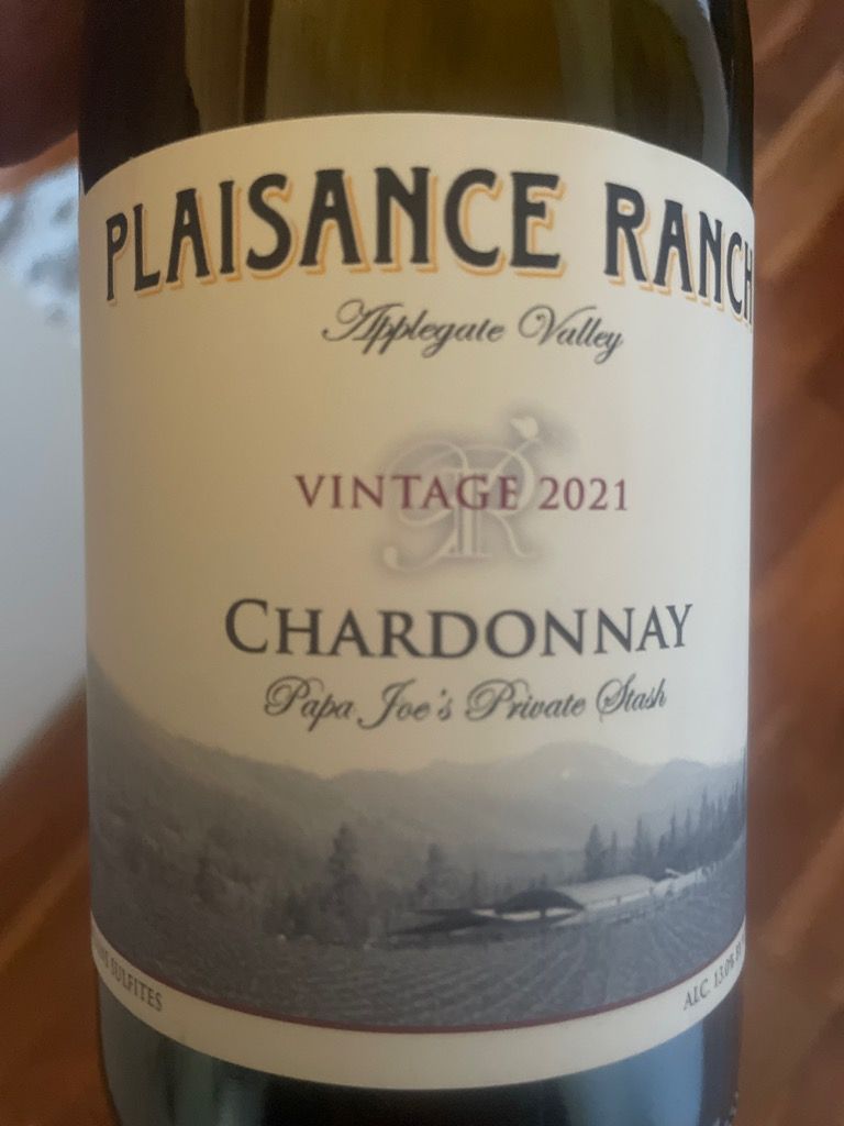 2020 Plaisance Ranch Chardonnay Papa Joe's Private Stash, USA, Oregon