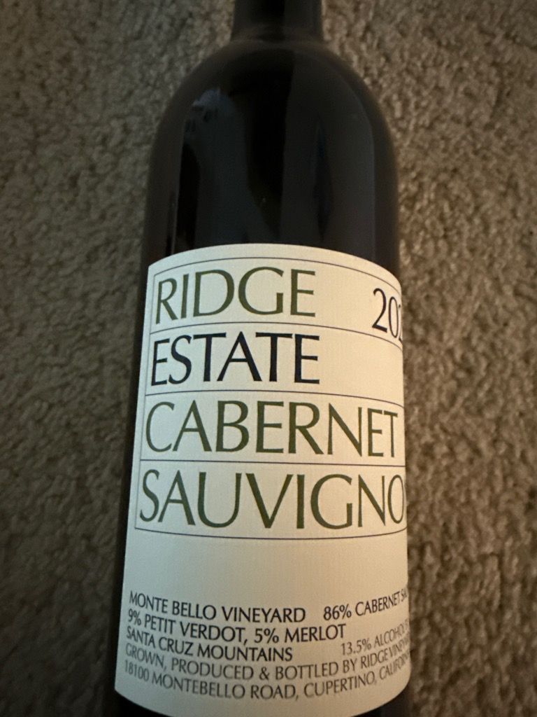 ワイン Ridge Santa Cruz Mountains Cabernet Ridge Vineyards Santa Cruz Mountains Cabernet Sauvignon 2023