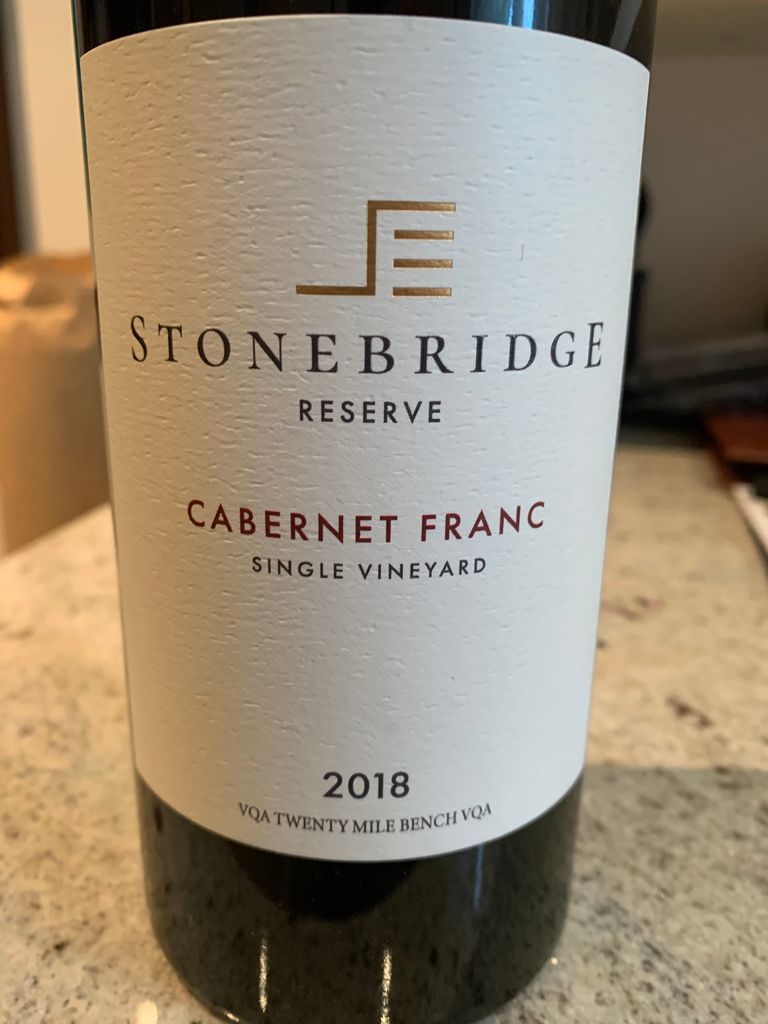 2018 Stonebridge Wines Cabernet Franc Reserve Single Vineyard Canada