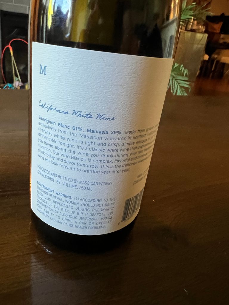 2020 Massican Vino Bianco, USA, California - CellarTracker