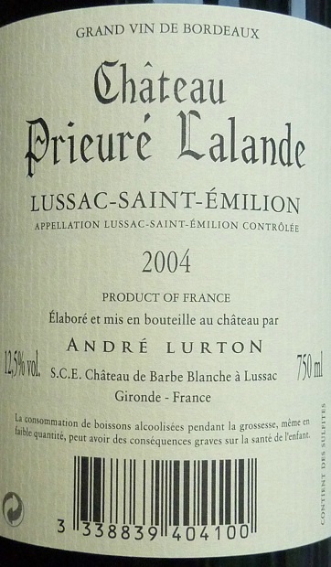 Ch Teau Prieur Lalande France Bordeaux Libournais Lussac St Milion Cellartracker