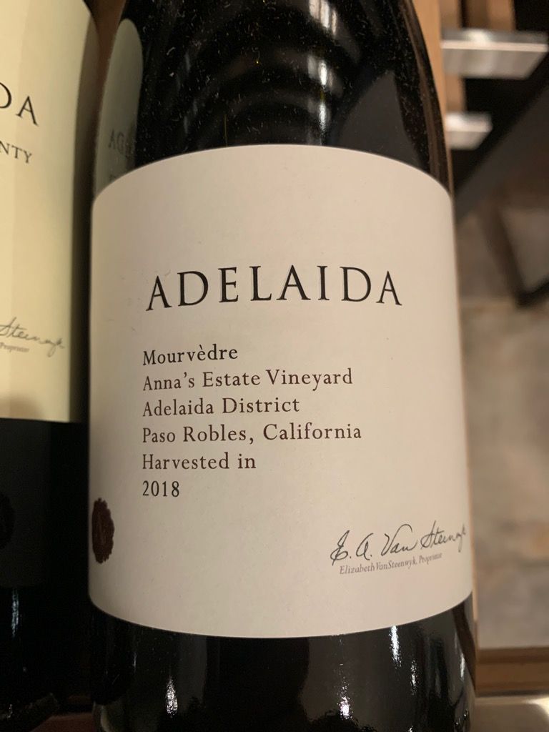 2018 Adelaida Mourvèdre Signature Series Anna's Estate Vineyard, USA, California, Central Coast