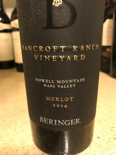 Bancroft Beringer Vineyards Merlot Ranch 2017 CellarTracker -