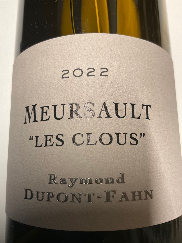 2022 Domaine Dupont-Fahn Meursault Les Clous - CellarTracker