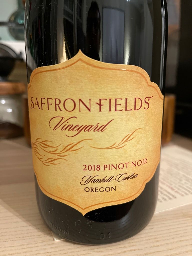 2018 Saffron Fields Vineyard Pinot Noir YamhillCarlton, USA, Oregon
