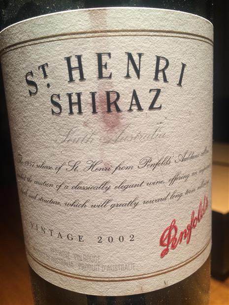 2002 Penfolds Shiraz St. Henri - CellarTracker