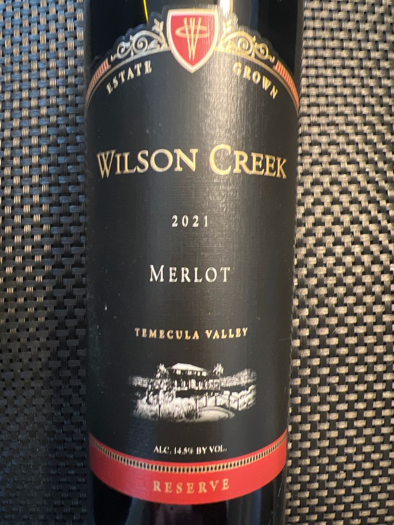 2021 Wilson Creek Merlot Reserve, USA, California, South Coast