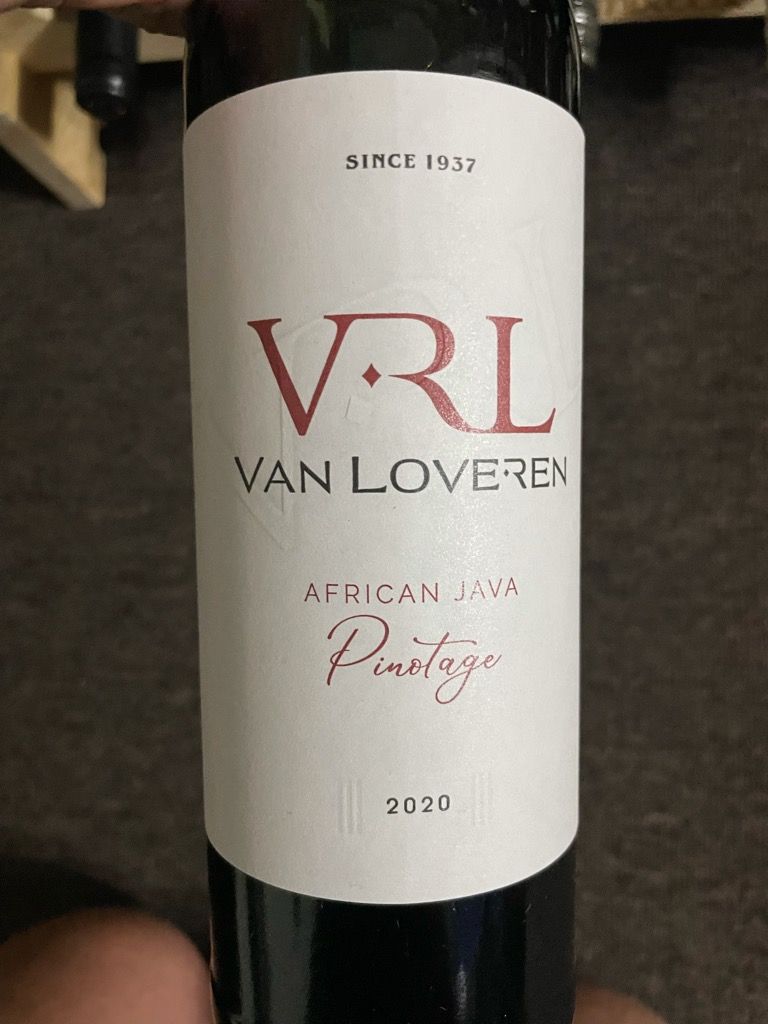 2020 Van Loveren Pinotage African Java, South Africa, Breede River ...