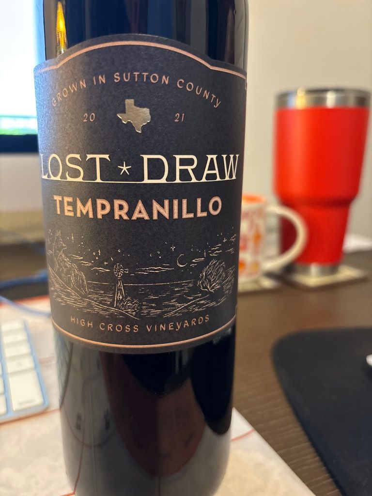 2021 Lost Draw Cellars Tempranillo High Cross Vineyards, USA, Texas ...