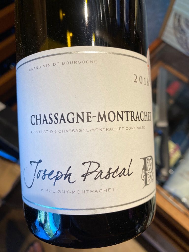 2018 Joseph Pascal Chassagne-Montrachet, France, Burgundy, Côte de ...
