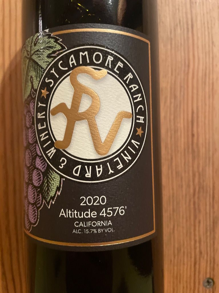2020 Sycamore Ranch Vineyard & Winery Altitude 4576', USA, California ...