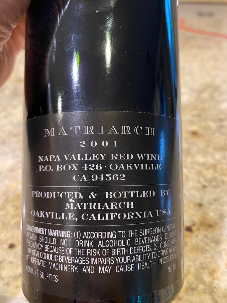 2001 BOND Matriarch - CellarTracker