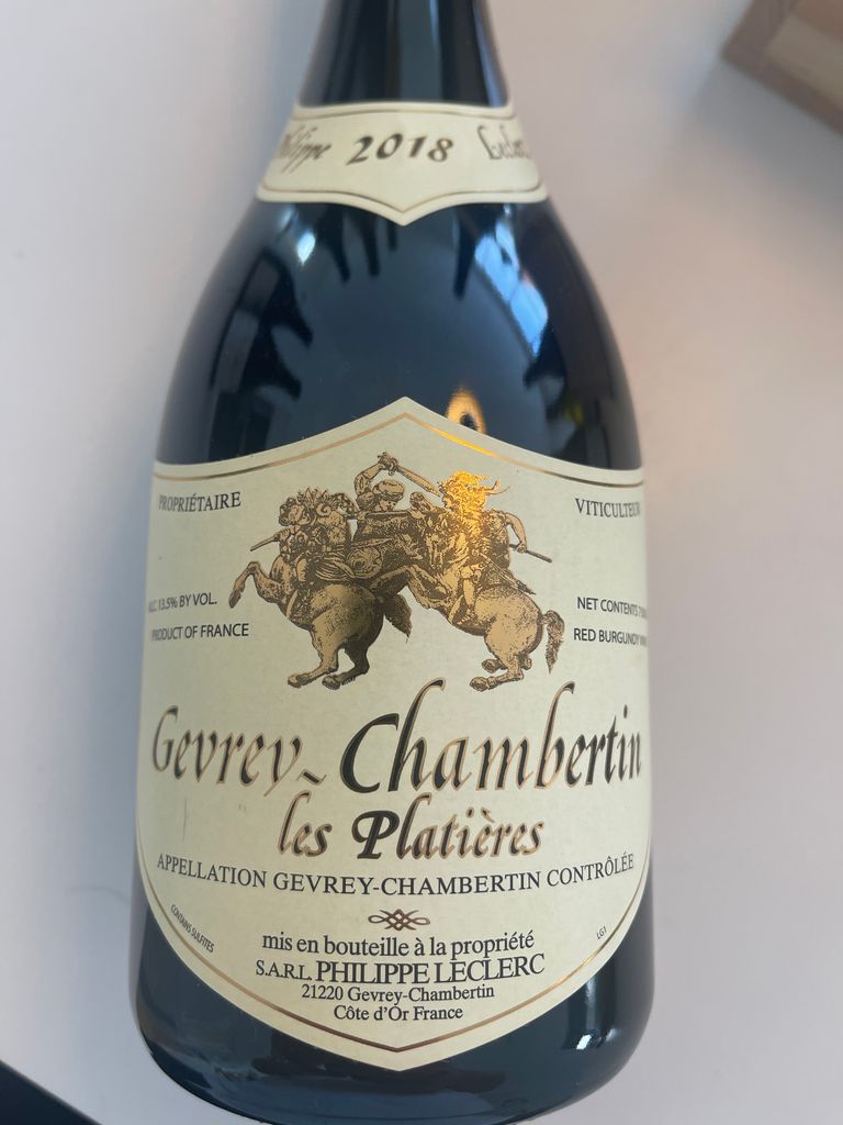 2018 Philippe Leclerc Gevrey-Chambertin Les Platières - CellarTracker