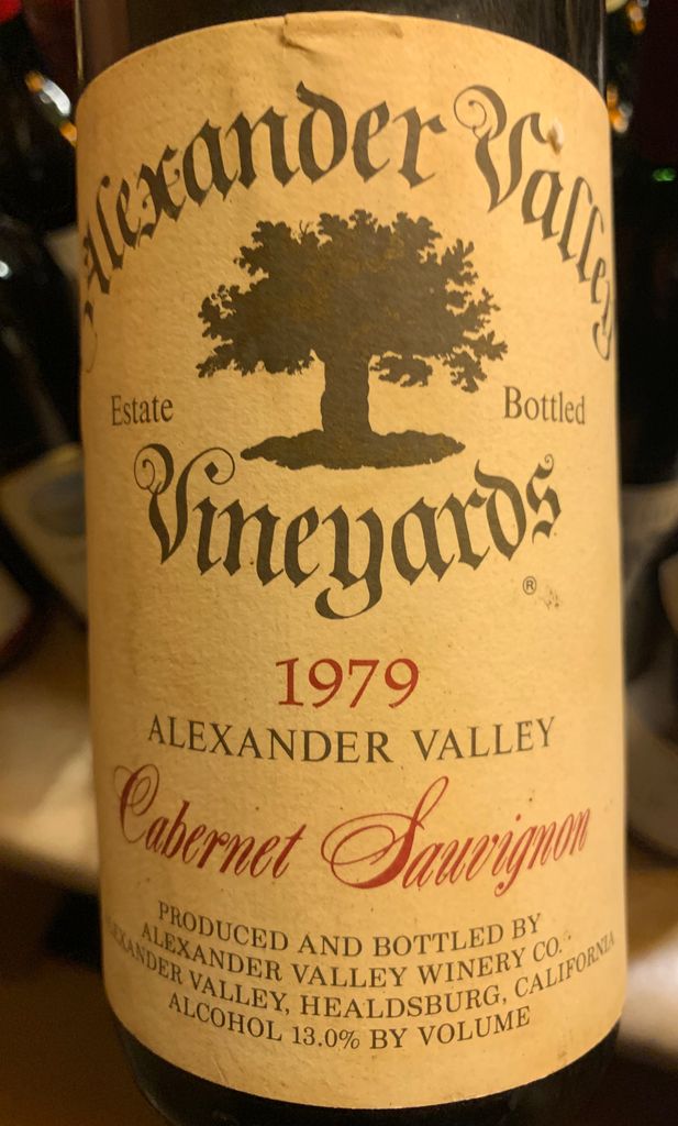 1979 Alexander Valley Vineyards Cabernet Sauvignon, USA, California ...