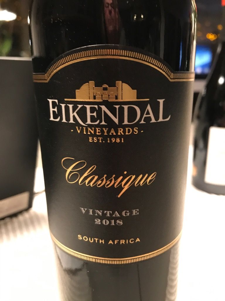 2018 Eikendal Vineyards Classique, South Africa, Coastal Region ...