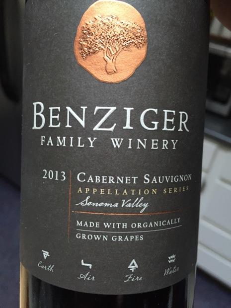 2013 Benziger Family Winery Cabernet Sauvignon Appellation Series ...