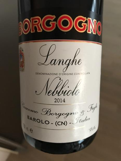 2014 Giacomo Borgogno & Figli Langhe Nebbiolo, Italy, Piedmont, Langhe ...