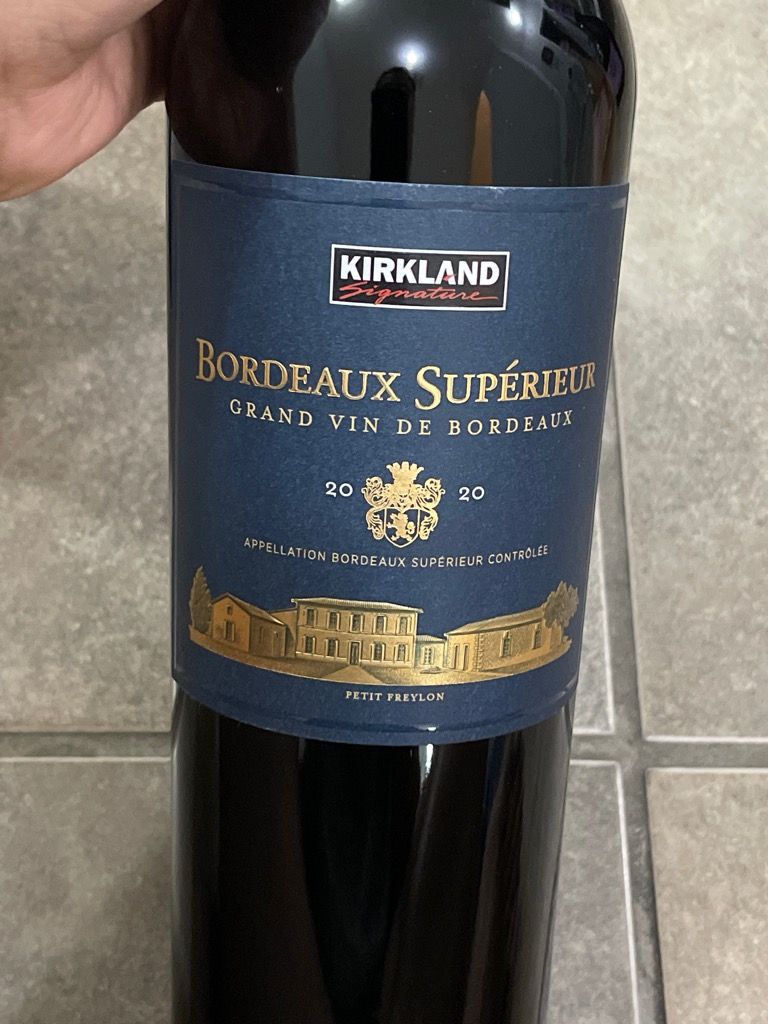 2020 Kirkland Signature Bordeaux Supérieur, France, Bordeaux, Bordeaux