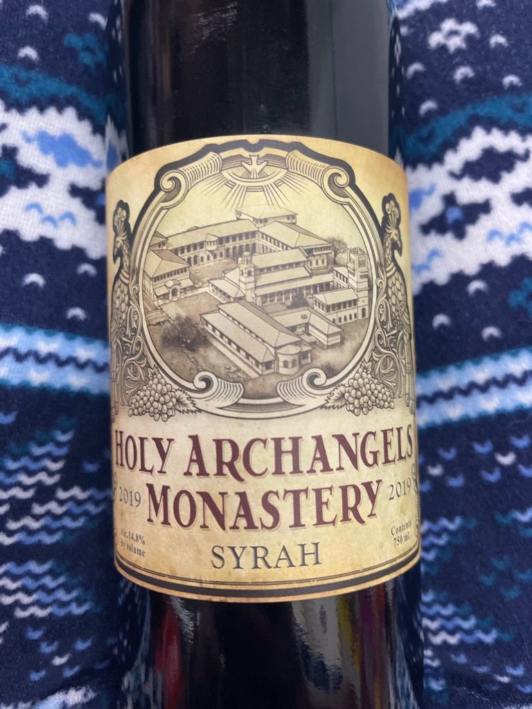 Label Monastery 2019 Holy Archangels Greek Orthodox Monastery Syrah, USA, California ...