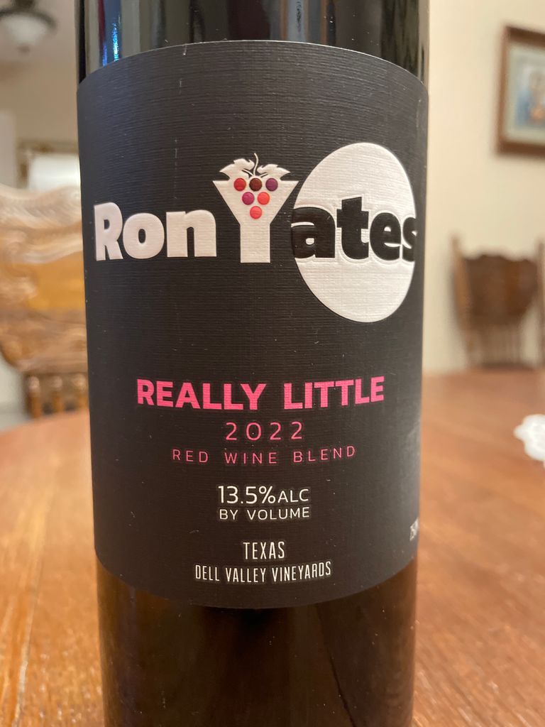 2022 Ron Yates Really Little Dell Valley Vineyards, USA, Texas ...