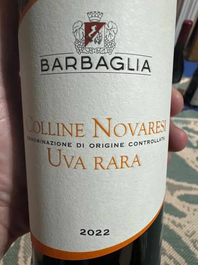 2022 Sergio Barbaglia Uva Rara Colline Novaresi, Italy, Piedmont ...