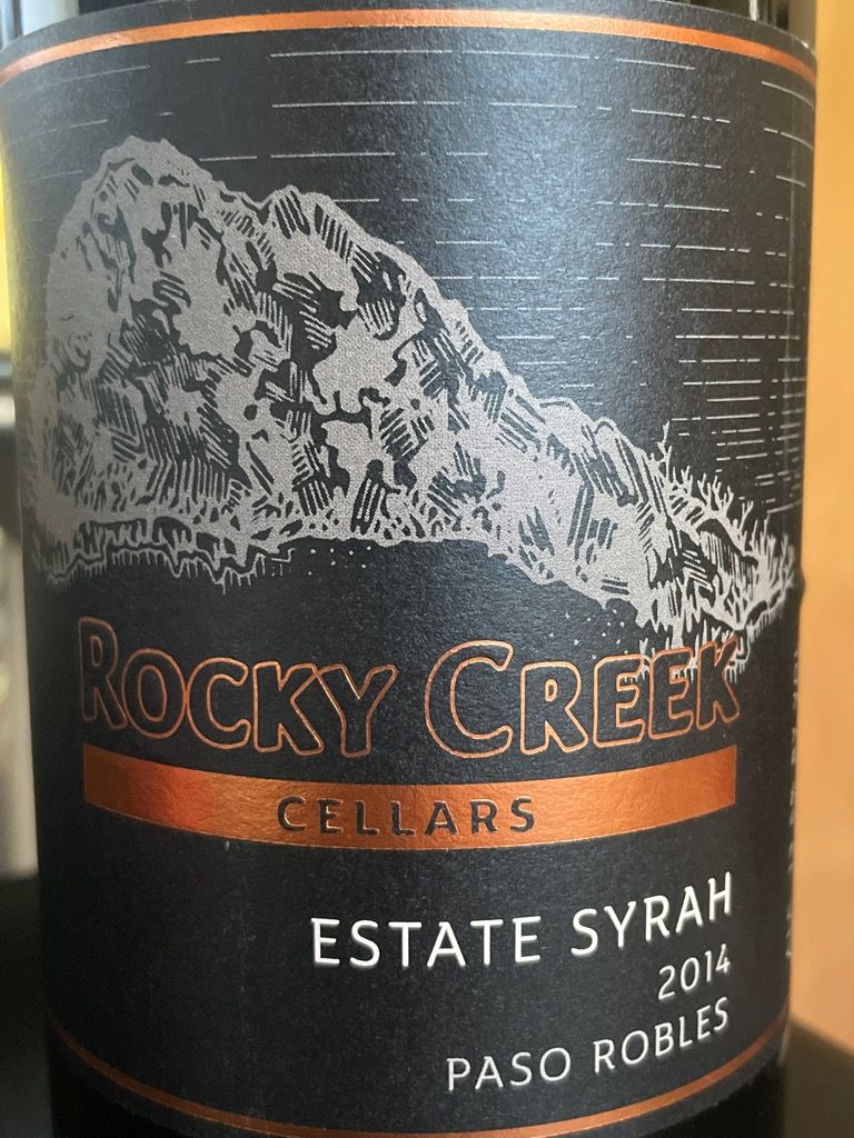 2014 Rocky Creek Cellars Syrah, USA, California, Central Coast, Paso