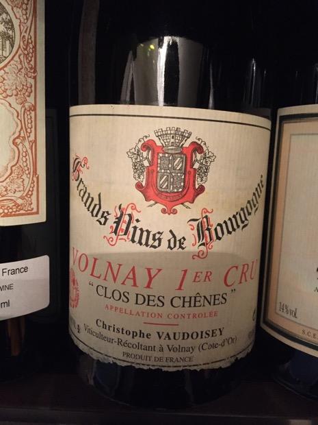 VOLNAY 1er CRU \"Clos des Chênes\" 2000 2000 Christophe Vaudoisey Volnay 1er Cru Clos des Chênes