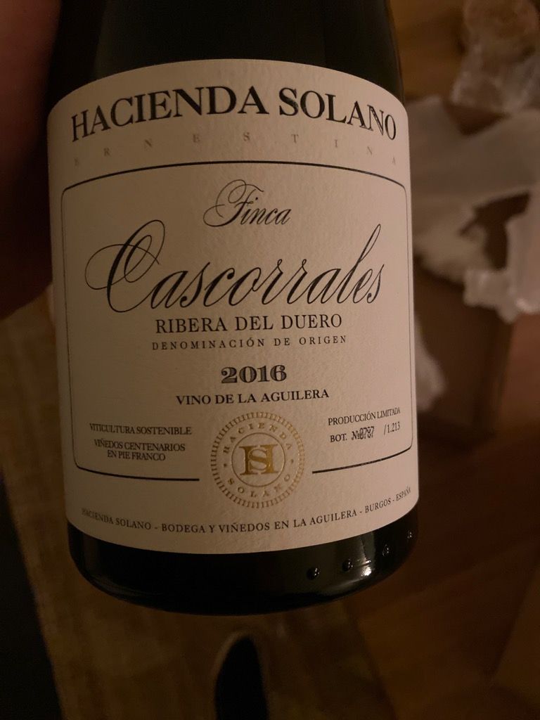 2016 Hacienda Solano Ribera del Duero Finca Cascorrales - CellarTracker
