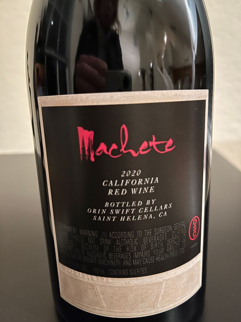 2020 Orin Swift Machete - CellarTracker