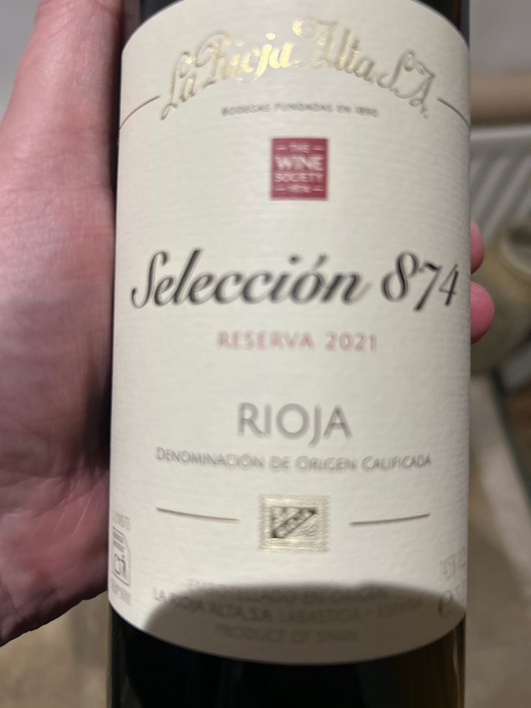 Rioja Riserva Label 2022 La Rioja Alta Rioja Seleccion Reserva 874, Spain, La Rioja, La ...