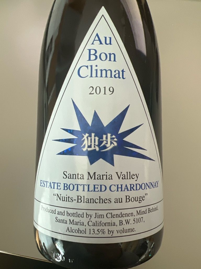 2019 Au Bon Climat Chardonnay Nuits-Blanches au Bouge - CellarTracker